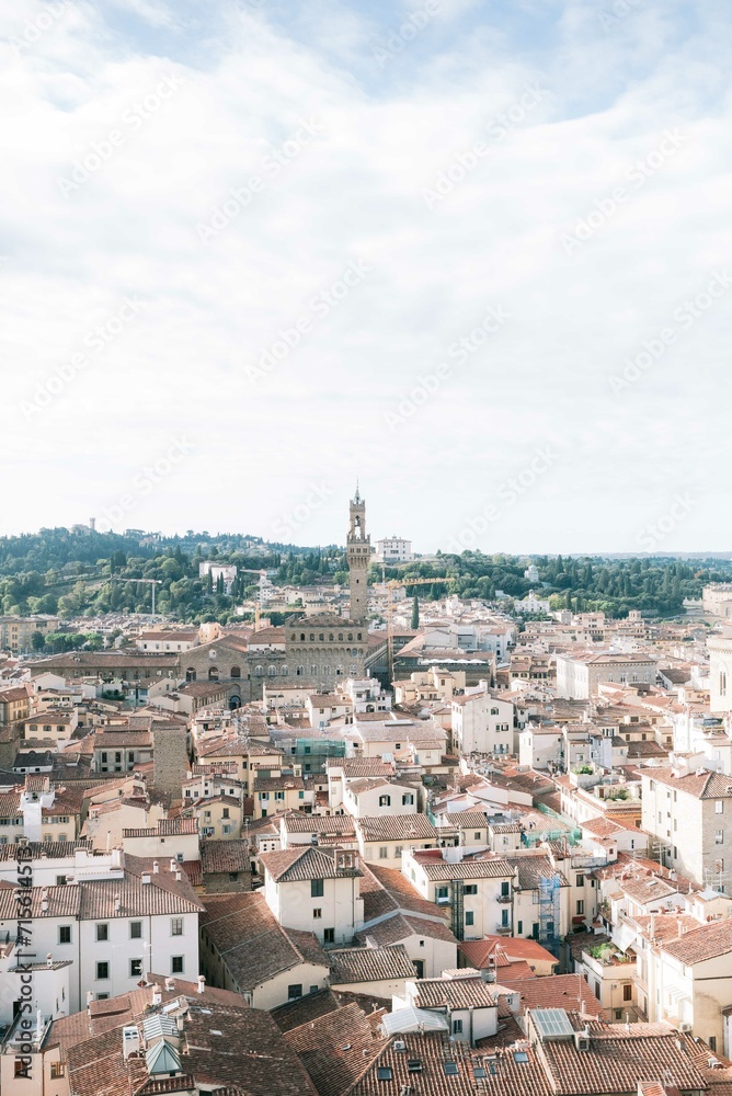 Vista vertical de la ciudad de Florencia Italia, desde el Duomo de Florencia