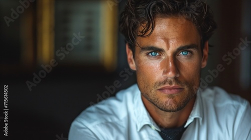 portrait of a young businessman in white shirt and black tie