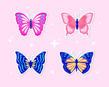 Y2K colorful butterflies sticker set