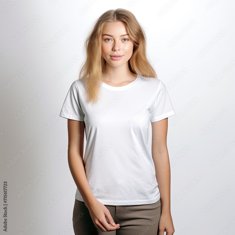 Model Wearing White Blank tshirt Mockup Concept Model Wearing White Blank tshirt Mockup Concept