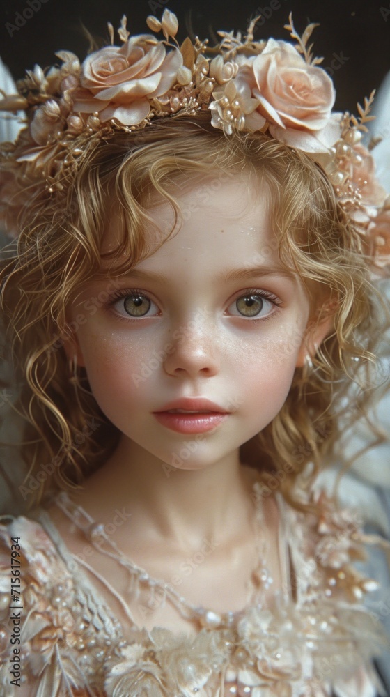 portrait fun little girl angel with wings portrait fun little girl angel with wings