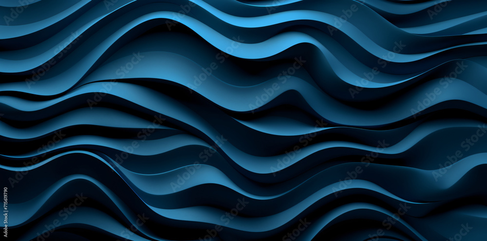 wavy black and blue wavy wall pattern, in the style of dark gray, repetitive wavy black and blue wavy wall pattern, in the style of dark gray, repetitive