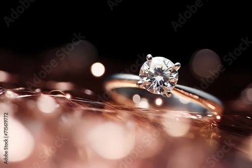 A close-up shot of a sparkling diamond engagement ring, symbolizing love and commitment.