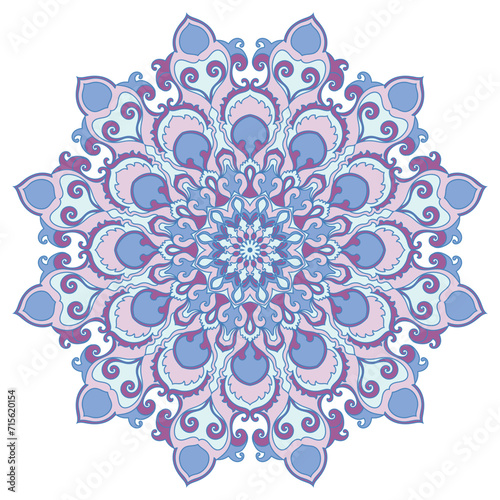 pastel colored mandala light colored circle For decorating book and card covers.
