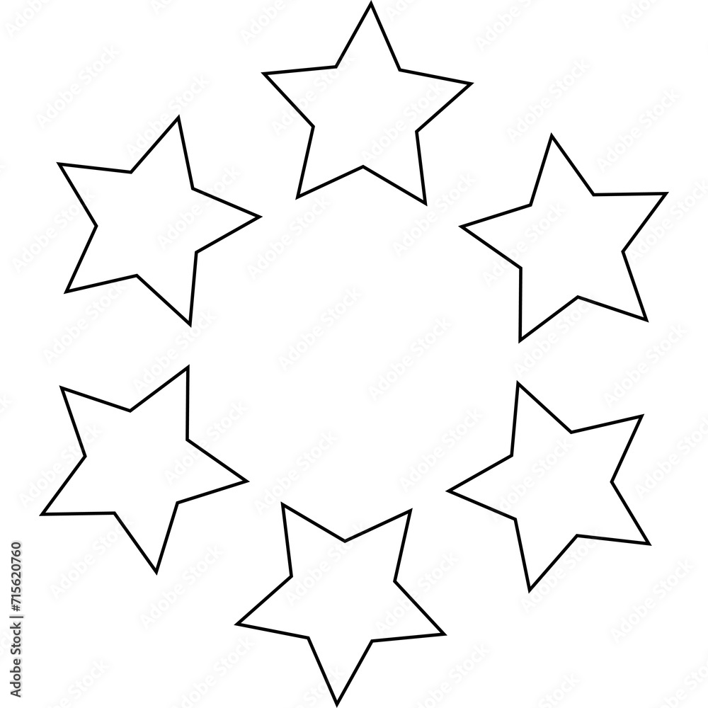Stars in circle icon. Round star frame template Stars in circle icon. Round star frame template