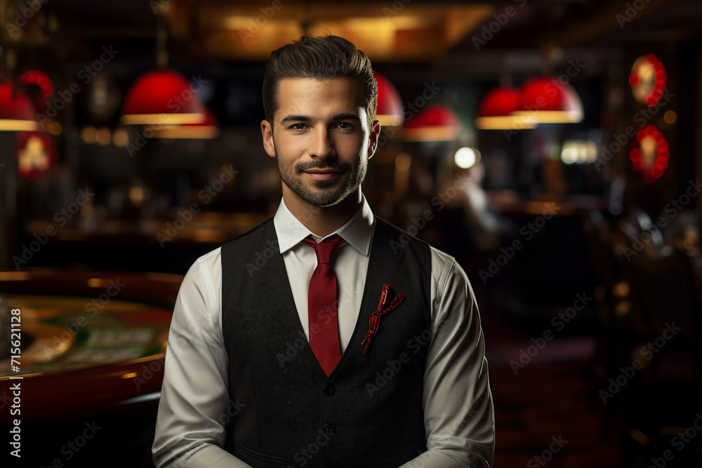 Concept of casino games poker slots free spins chips cards dice players las vegas Generative AI picture Concept of casino games poker slots free spins chips cards dice players las vegas Generative AI picture