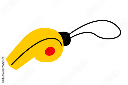 Football whistle in German Colours isolated on white background. Cartoon vector illustration. 