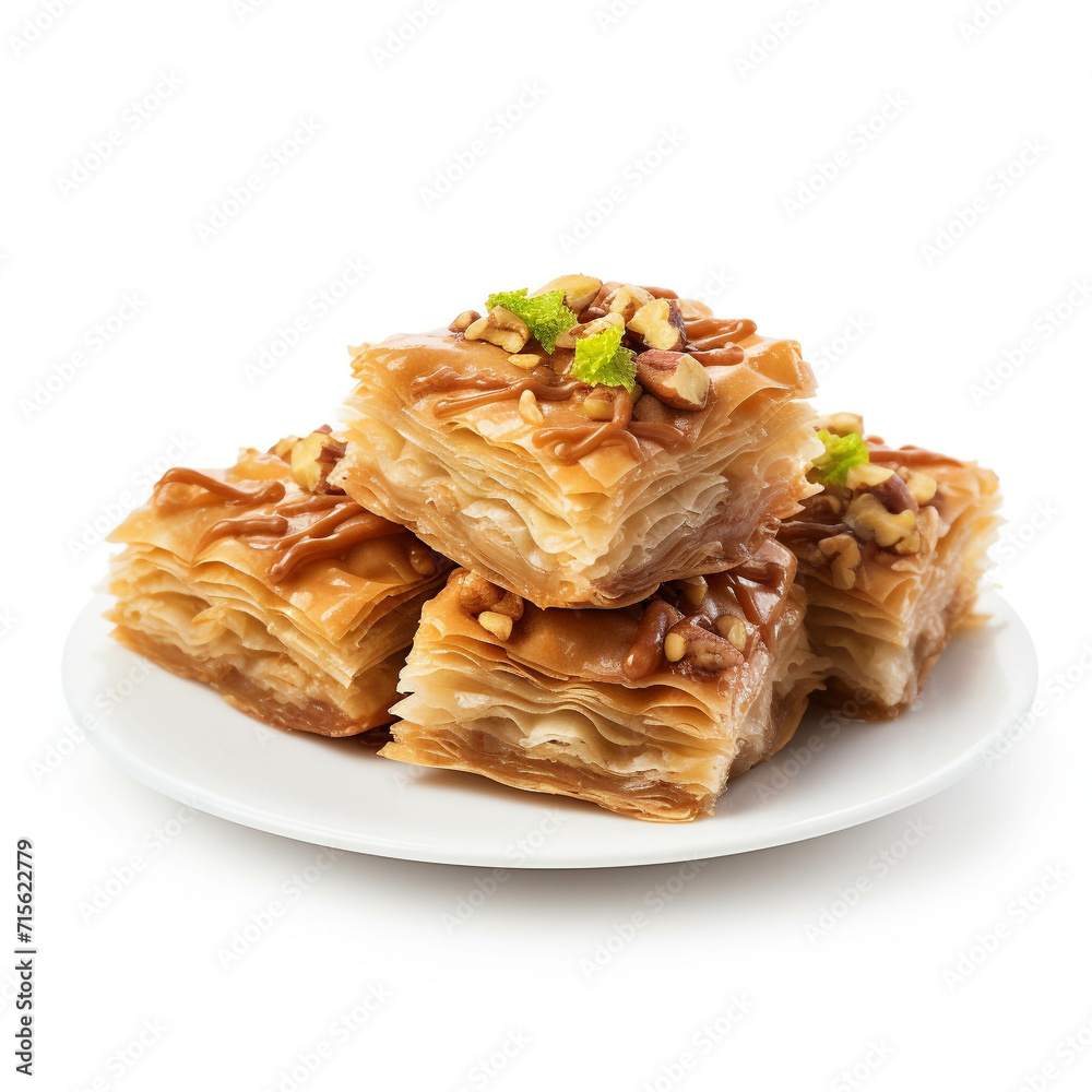 Baklava on a white background. Baklava on a white background.