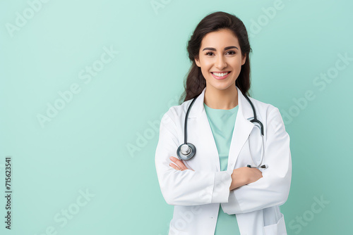 A Portrait smart doctor woman cross arm with confidence.