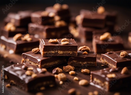 Chocolate English toffee bars with nuts