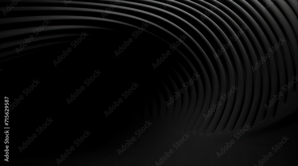 Obraz premium Abstract black luxury background. luxurious black line background. Dark black wave.Curved surface with light is a monochromatic photo capturing artistic, abstract, and minimalist concepts.