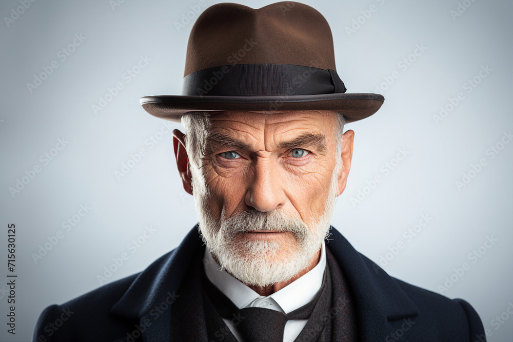 Old fashioned detective or mafia man woman in retro style hat Generative AI picture portrait Old fashioned detective or mafia man woman in retro style hat Generative AI picture portrait