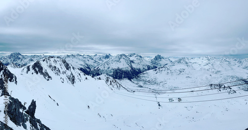 Snowy ski slopes in austria