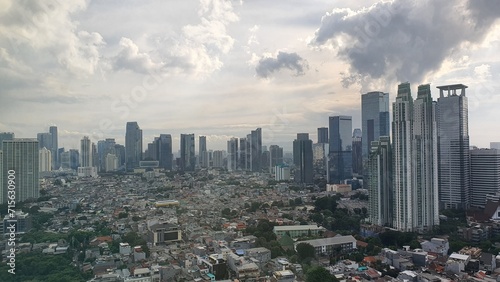 Jakarta, Indonesia – January 16, 2024: A cityscape view of Indonesia capital city Jakarta