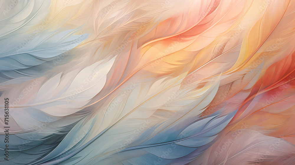 Airy Softness of Abstract Feather Patterns Ai Generative