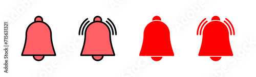 Bell Icon set illustration. Notification sign and symbol for web site design
