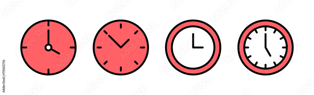Clock icon set illustration. Time sign and symbol. watch icon Clock icon set illustration. Time sign and symbol. watch icon