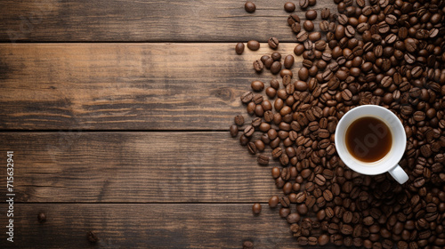 cup of coffee with coffee beans