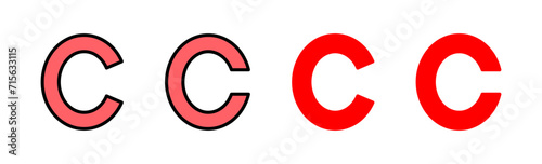 Copyright icon set illustration. copyright sign and symbol