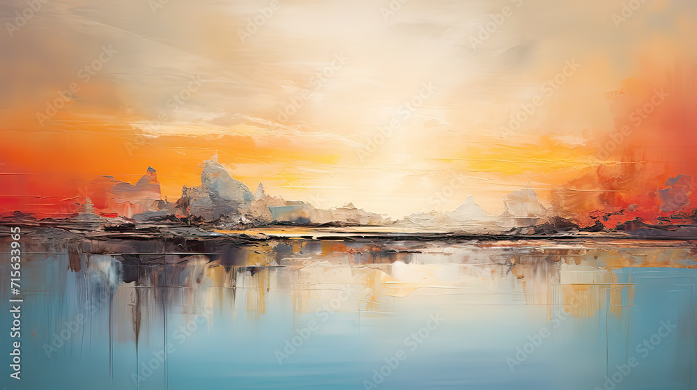 Abstract Sunset Grandeur Background Ai Generative