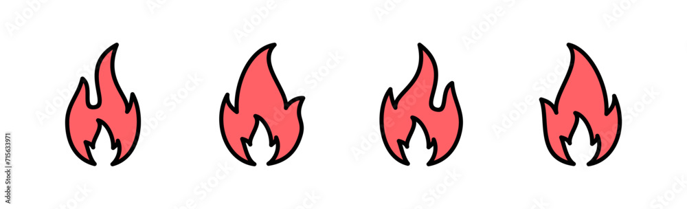 Fire icon set illustration. fire sign and symbol Fire icon set illustration. fire sign and symbol