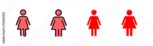 Female icon set illustration. woman sign and symbol