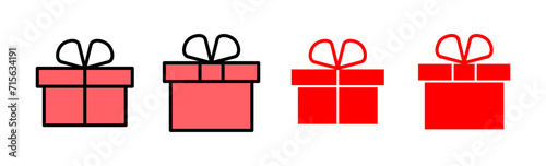 Gift icon set illustration. gift sign and symbol. birthday gift