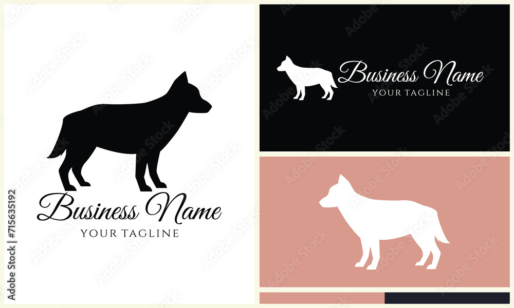 vector dog line logo template