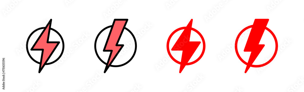 Fototapeta premium Lightning icon set illustration. electric sign and symbol. power icon. energy sign