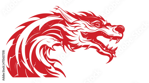 Chinese dragon symbol logo white background