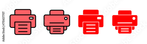 Print icon set illustration. printer sign and symbol