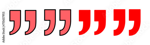 Quote icon set illustration. Quotation mark sign and symbol