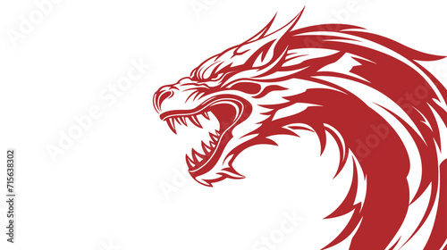 Chinese dragon symbol white background