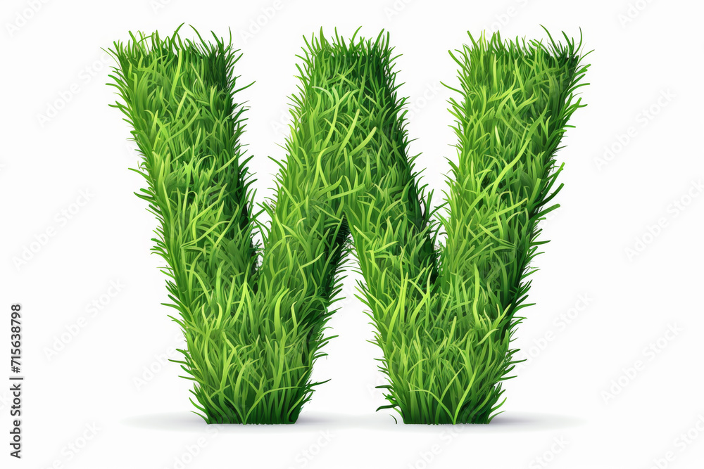 A letter drawn from grass. A letter drawn from grass.
