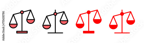 Scales icon set illustration. Law scale icon. Justice sign and symbol