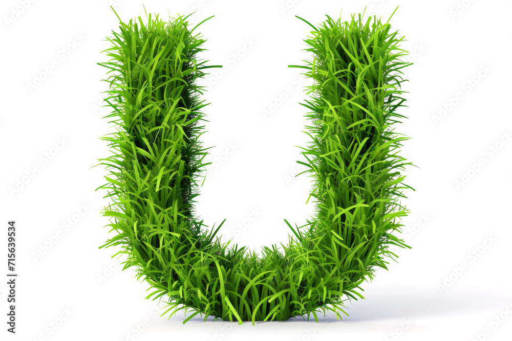Fototapeta premium A letter drawn from grass.