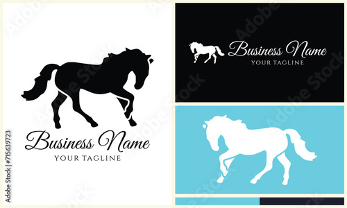 vector horse line logo template