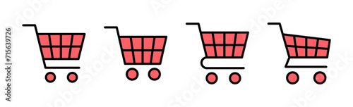 Shopping icon set illustration. Shopping cart sign and symbol. Trolley icon