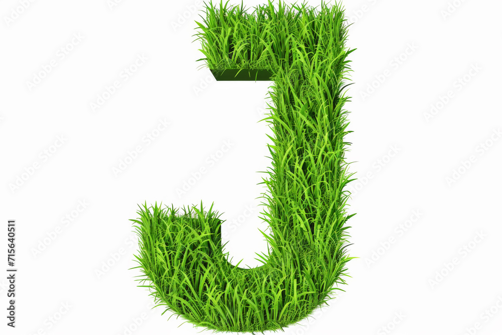 A letter drawn from grass. A letter drawn from grass.