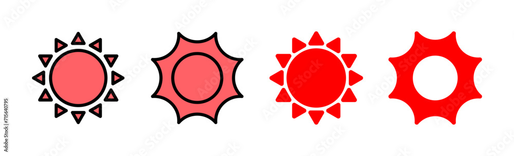 Sun icon set illustration. Brightness sign and symbol. Sun icon set illustration. Brightness sign and symbol.