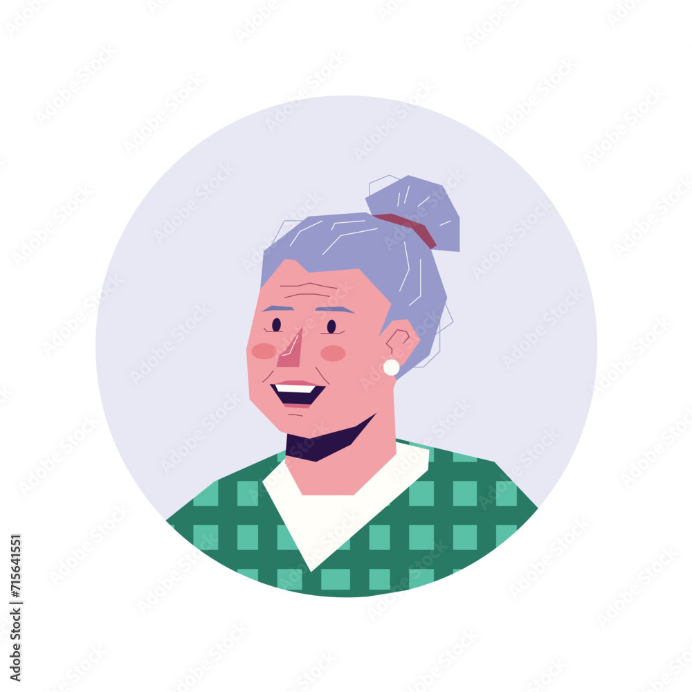 Avatar of office worker in the cartoon style. This design combines the serene background with the office woman's avatar, resulting in visual suitable for corporate applications. Vector illustration.