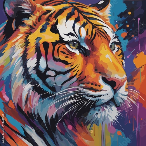 colorful abstract tiger	