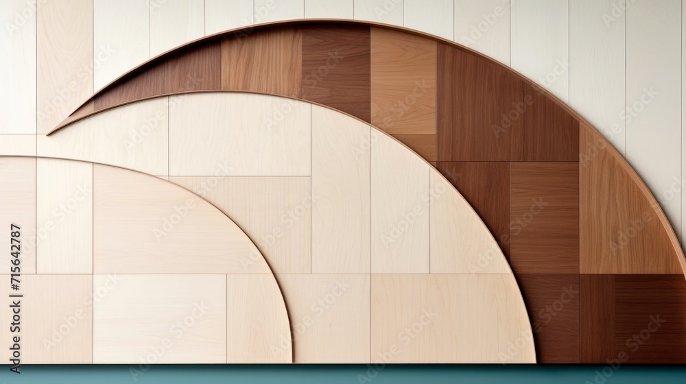 Obraz premium Close-up, wood marquetry wallpaper, abstract pattern background