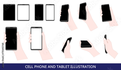 Cell phone and tablet illustrations