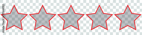 Five stars customer review color  icon for apps and websites