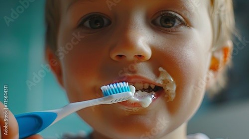 Child Practicing Good Oral Hygiene
