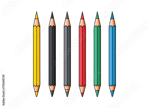 colored pencils vector design illustration isolated on white background
