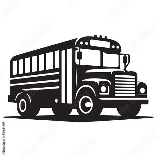 Scholarly Silhouettes: School Bus Silhouette Ensemble Shaping the Shadows of Educational Endeavors - School Bus Illustration - School Transport Vector
