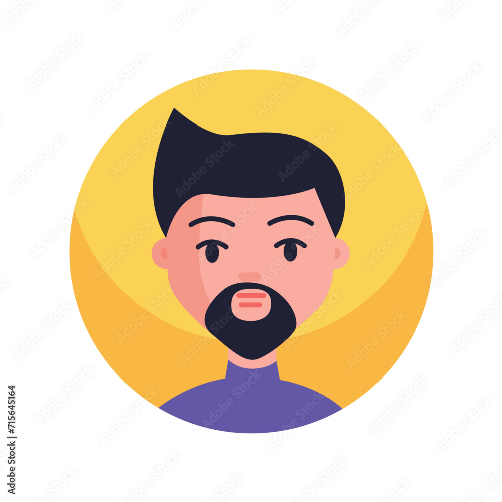 Avatar icon in the cartoon style. The cartoon design of the icon avatar adds character and charm, making it a memorable and versatile choice for personal profiles. Vector illustration.