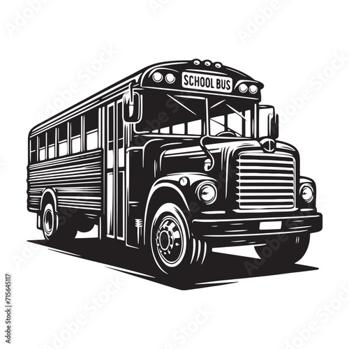 Voyage to Wisdom: School Bus Silhouette Collection Navigating the Seas of Scholastic Enlightenment - School Transport Silhouette - School Bus Vector
